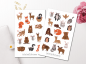 Preview: Niedliche Waldtiere Sticker Set